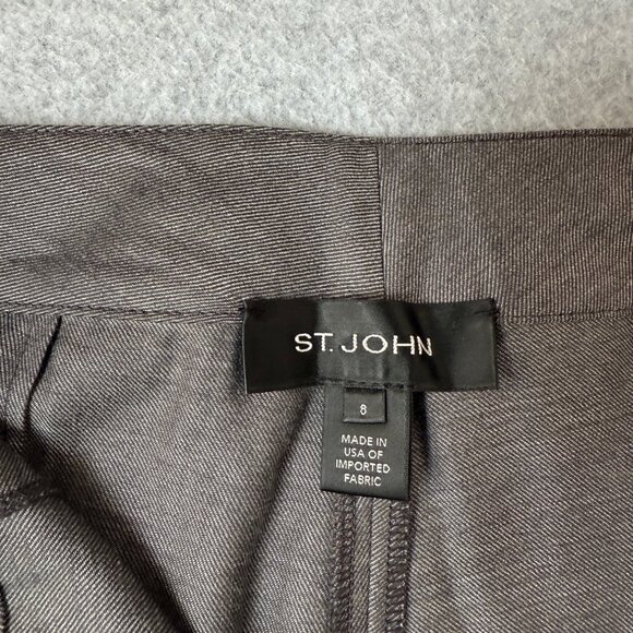 St John Womens Gray Trousers Pants Straight Leg‎ Wool Blend Office Slacks Size 8 - Picture 2 of 14